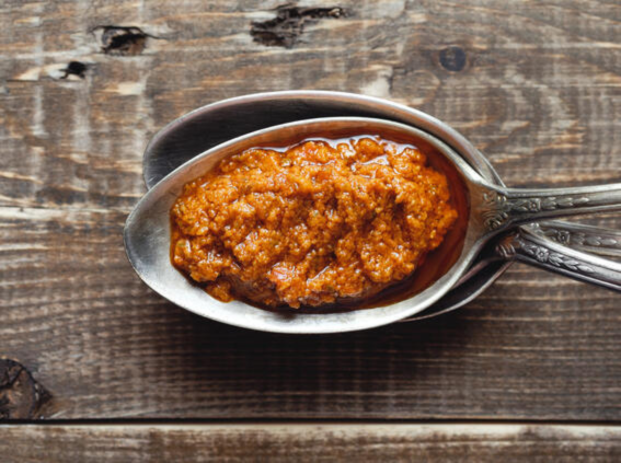 Tomato Pesto on a spoon