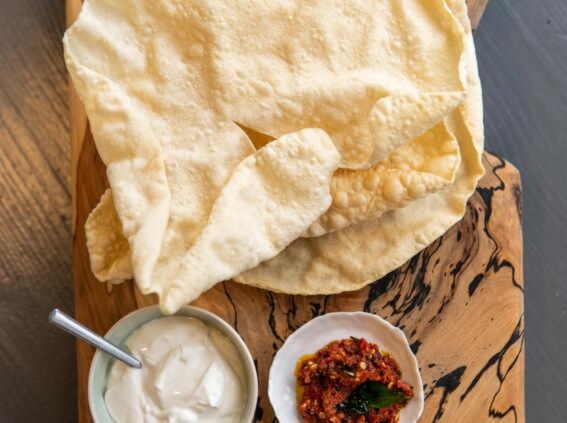Indian Chilli Pickle Yoghurt & Popadums