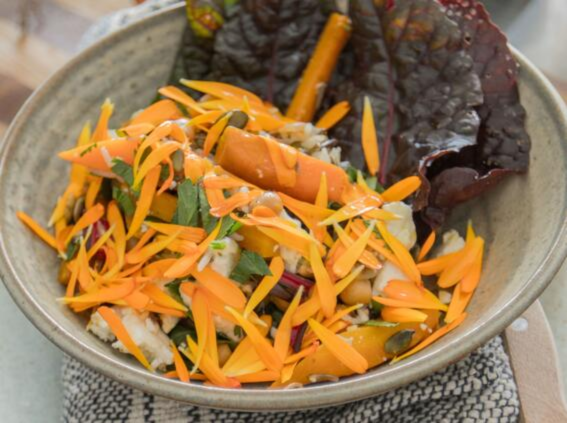 Roasted Carrots With Wild Rice And Chickpeas
