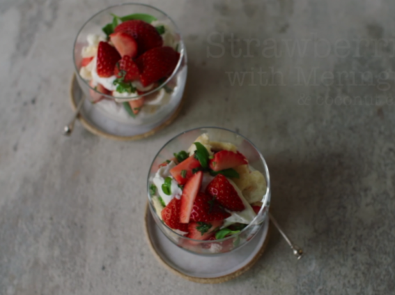 Strawberries With Meringue & Coconut Cream