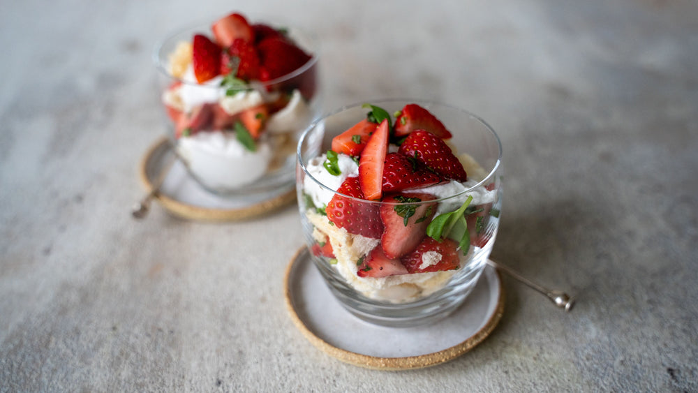 Strawberries With Meringue & Coconut Cream recipe